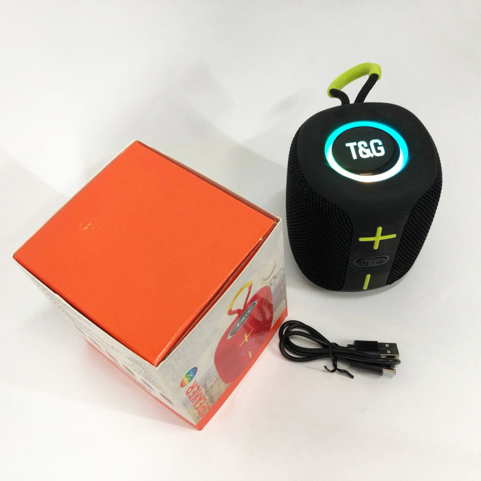 Портативна Bluetooth колонка TG658 8W з RGB підсвічуванням, Бездротова колонка потужна. Колір: чорний