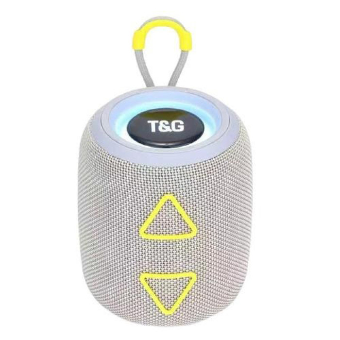 Портативна колонка TG655 5W з RGB підсвічуванням та ремінцем, Гучна блютуз колонка. Колір: сірий