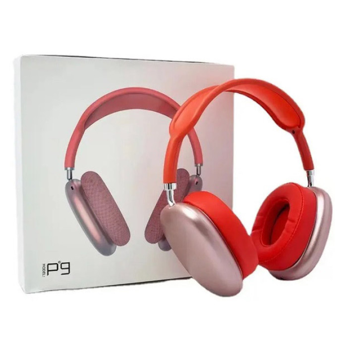 Бездротові навушники Bluetooth P9 STEREO, Бездротові bluetooth earphones. Колір: червоний