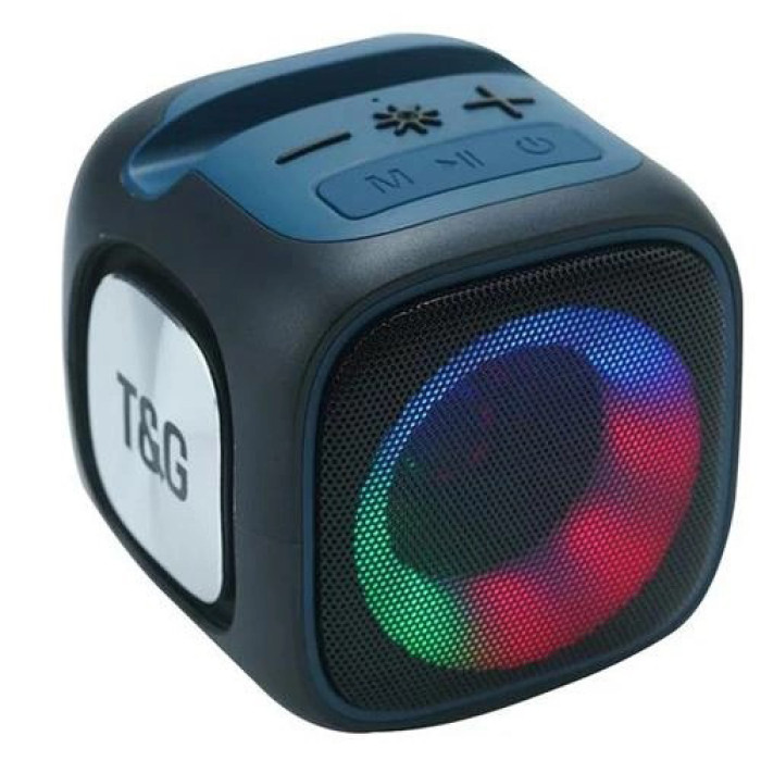 Портативна Bluetooth колонка TG359 7W з RGB підсвічуванням, гучна колонка для вечірки. Колір: чорний