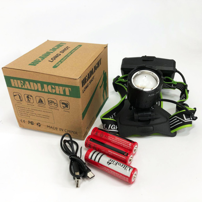 Ліхтар налобний A25 WHITE LASER LED PM10-TG, Ліхтар акумуляторний для рибалки, для туриста