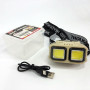 Ліхтар налобний акумуляторний Bailong HX-816S 2COB(white+red) із сенсорним датчиком вологозахист