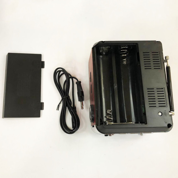 Радіоприймач GOLON RX-9100 USB+SD Радіо з ліхтарем, Ретро радіо, FM передавач. Колір: червоний
