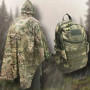 Якісний дощовик пончо (плащ-палатка) мультикам тактичний зміцнений камуфляж