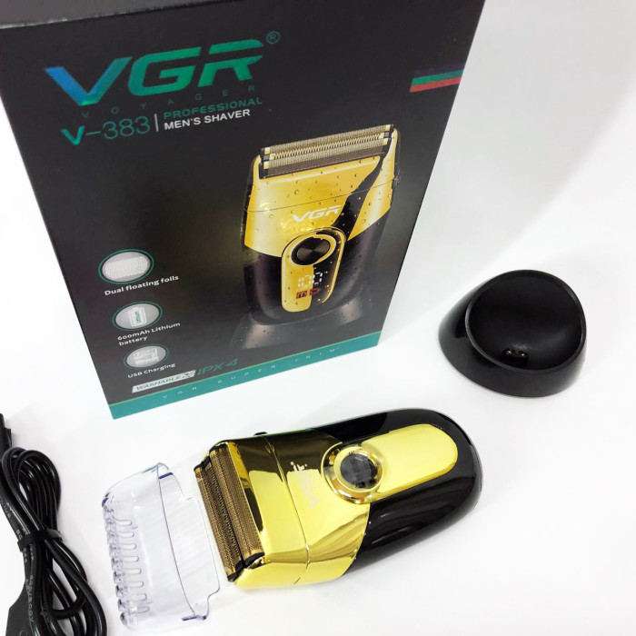 Професійна електробритва VGR V-383 Finale Shaver з підставкою, чоловіча машинка для гоління