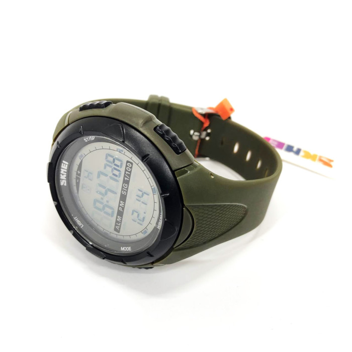 Чоловічий годинник Skmei 1025AG ARMY GREEN, армійський годинник протиударний. Колір: зелений