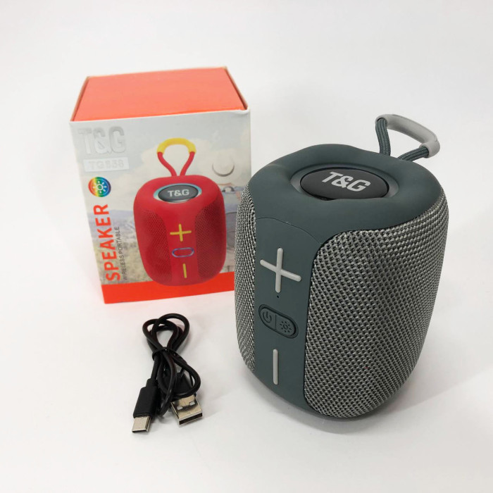 Портативна Bluetooth колонка TG658 8W з RGB підсвічуванням, Музичні колонки для вулиці. Колір: сірий