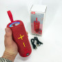 Портативна Bluetooth колонка TG619C FM-радіо USB/TF з ремінцем, гучна блютуз колонка. Колір: червоний
