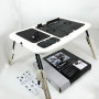 Складаний столик для ноутбука LD-09 E-Table, столик з охолодженням 2 USB кулера, Стіл підставка з вентиляцією