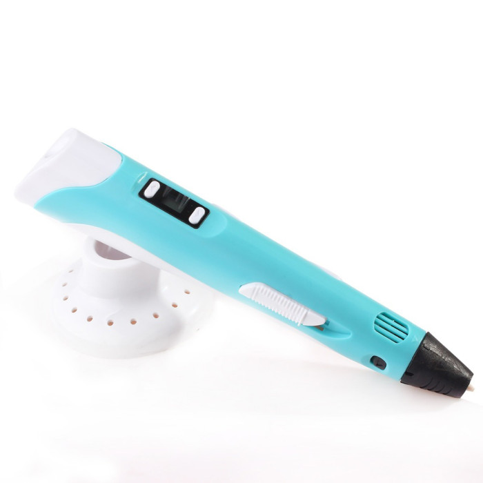3D ручка Smart 3D Pen 2 c LCD дисплеєм, Цікава ручка 3д для дітей, Оригінальна. Колір: блакитний