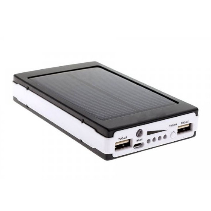 УМБ Power Bank Solar 20000 mAh мобільне зарядне з сонячною панеллю та лампою, повербанк для планшета