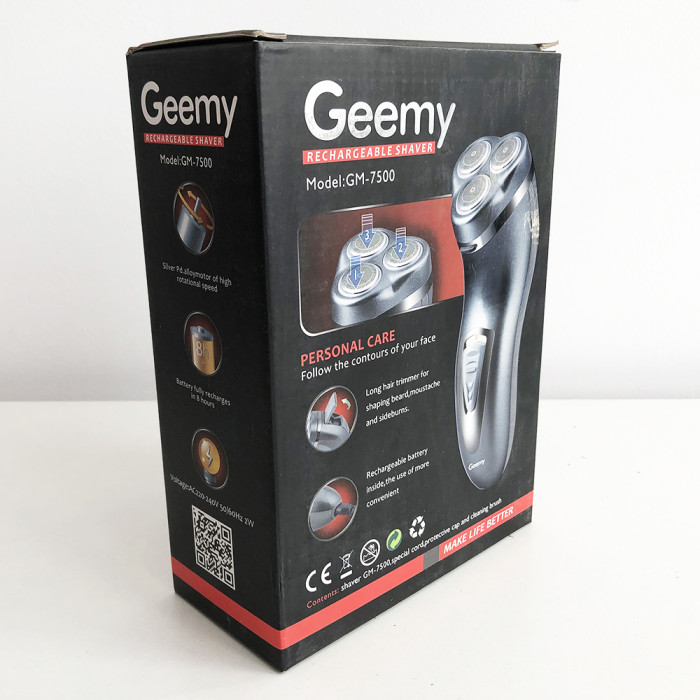 Електробритва з триммером GEMEI GM-7500, електробритва з насадками для бороди, триммер для бороди