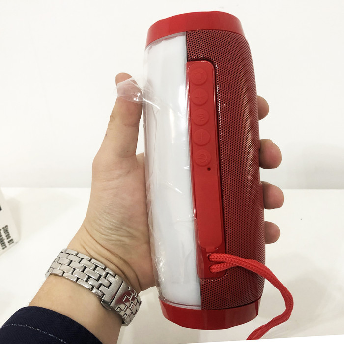Портативна bluetooth колонка вологостійка TG157 Pulse з різнокольоровою підсвіткою. Колір червоний