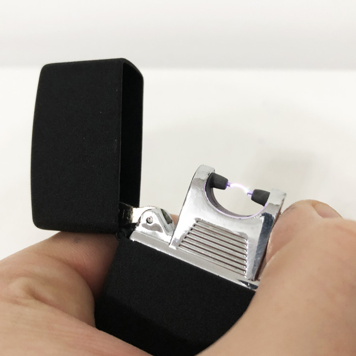 Запальничка імпульсна NB USB-215, Запальничка акумуляторна подарункова, USB запальничка. Колір: чорний