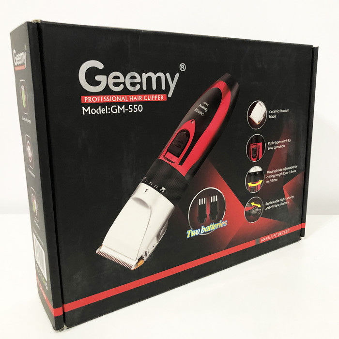 Професійна машинка для стрижки волосся GEMEI GM-550 з двома акумуляторами, Бритва триммер для бороди