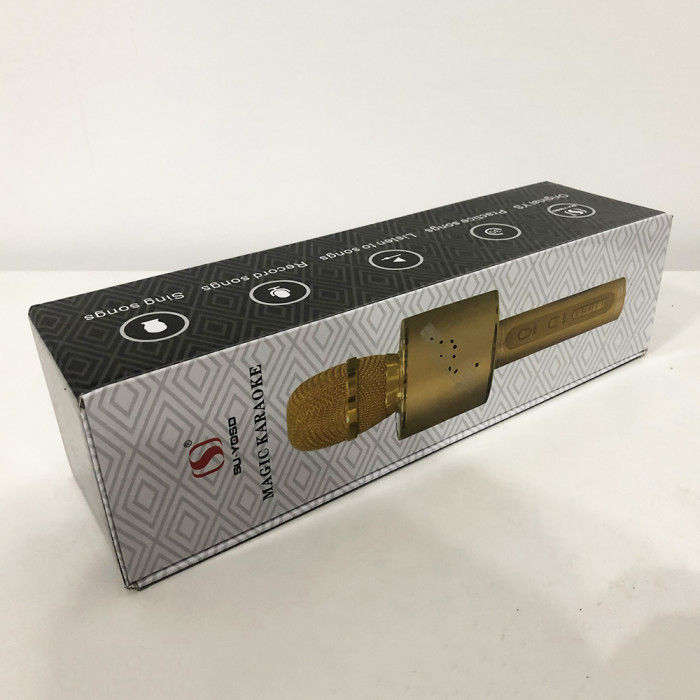 Бездротовий Bluetooth Мікрофон для Караоке Мікрофон DM Karaoke Y 63 + BT. Колір: золотий