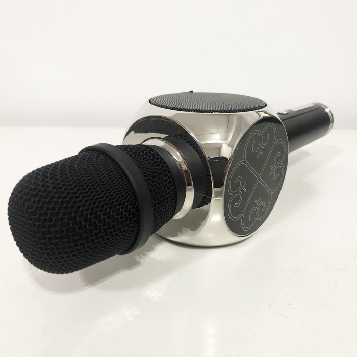 Бездротовий Bluetooth Мікрофон для Караоке Мікрофон DM Karaoke Y 63 + BT. Колір: чорний з сріблом