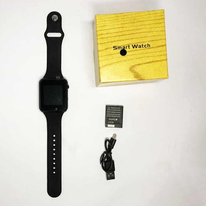Смарт-годинник Smart Watch A1 розумний електронний зі слотом під sim-карту + карту пам'яті micro-sd. Колір: чорний