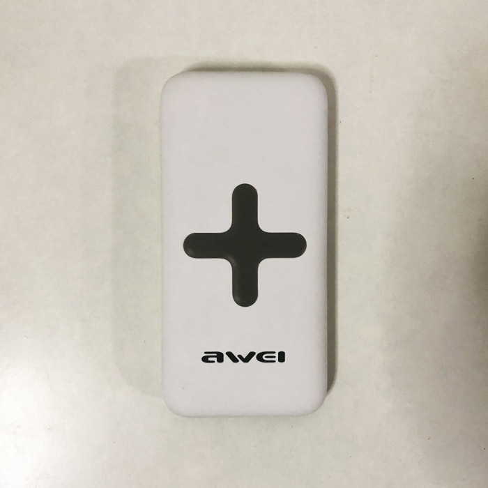 Power Bank AWEI P98K (Бездротова зарядка) 8000 mAh. Колір білий