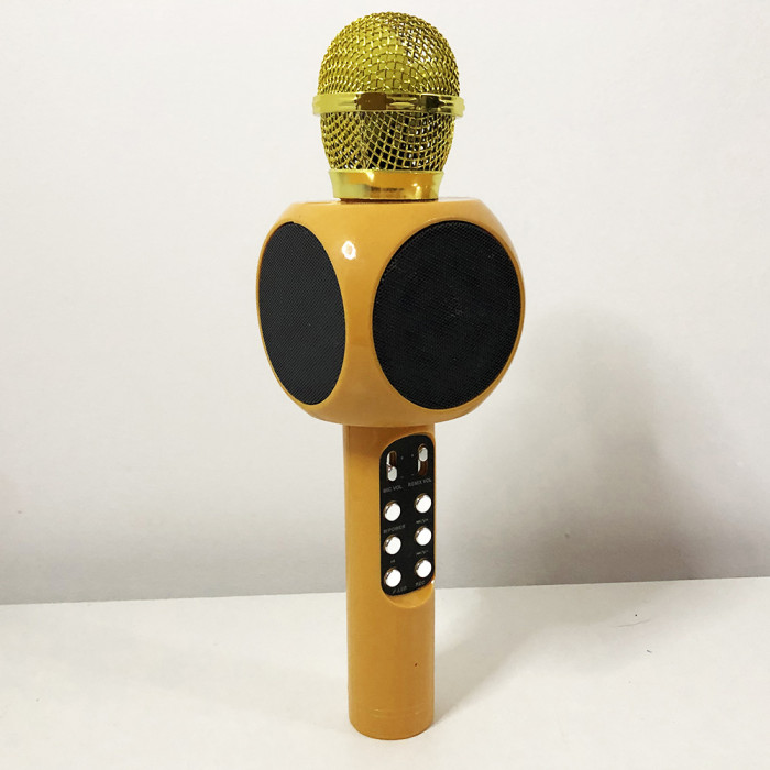 Безпровідний мікрофон караоке bluetooth WSTER WS-1816. Колір: золотий