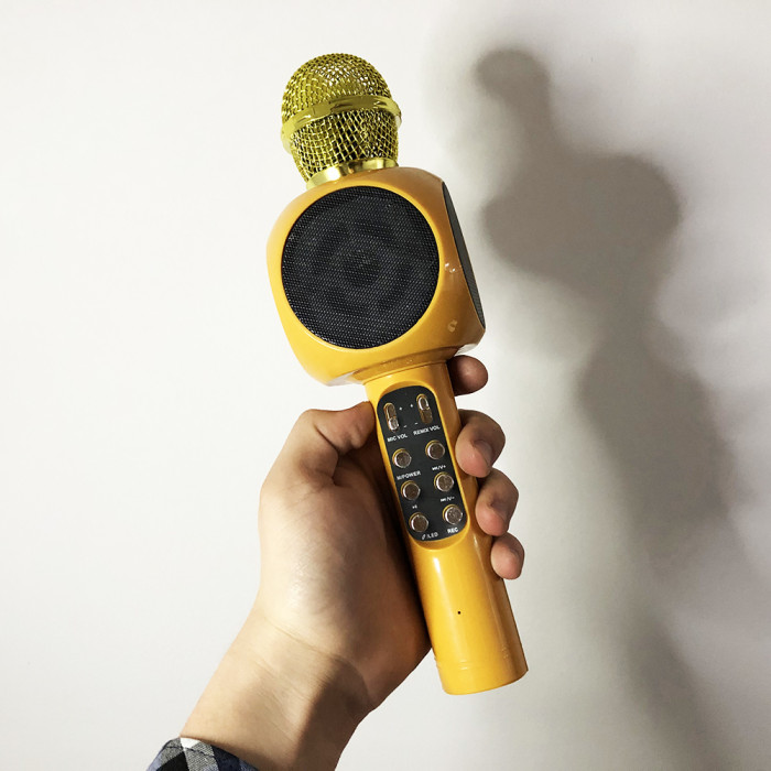 Безпровідний мікрофон караоке bluetooth WSTER WS-1816. Колір: золотий
