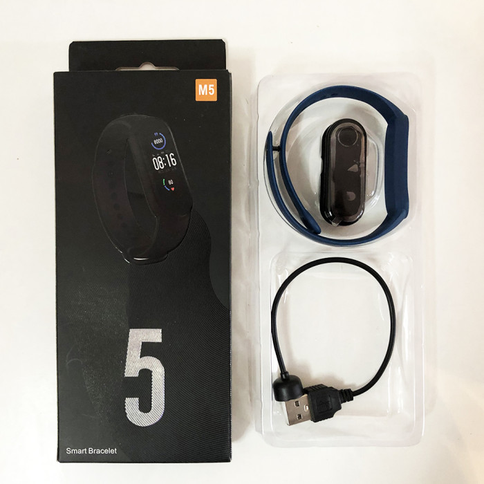 Фітнес браслет Smart Watch M5 Band Classic Black смарт годинник-трекер. Колір синій