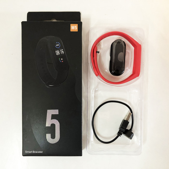 Фітнес браслет Smart Watch M5 Band Classic Black смарт годинник-трекер. Колір червоний