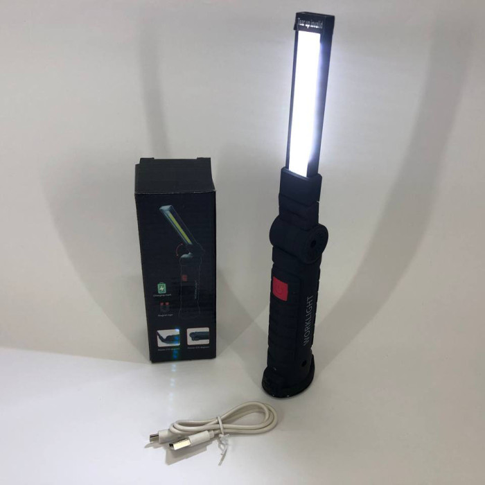 Світлодіодний ліхтар кемпінг W52 SMD + COB, червоний + білий, магніт, гачок, кемпінговий складний ліхтар