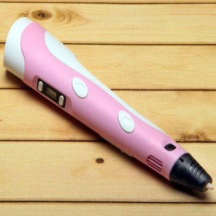 3D ручка Smart 3D Pen 2 c LCD дисплеєм, 3D ручка для розвитку уваги. Колір: рожевий
