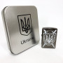 Дугова електроімпульсна запальничка USB Україна металева коробка HL-446. Колір: чорний