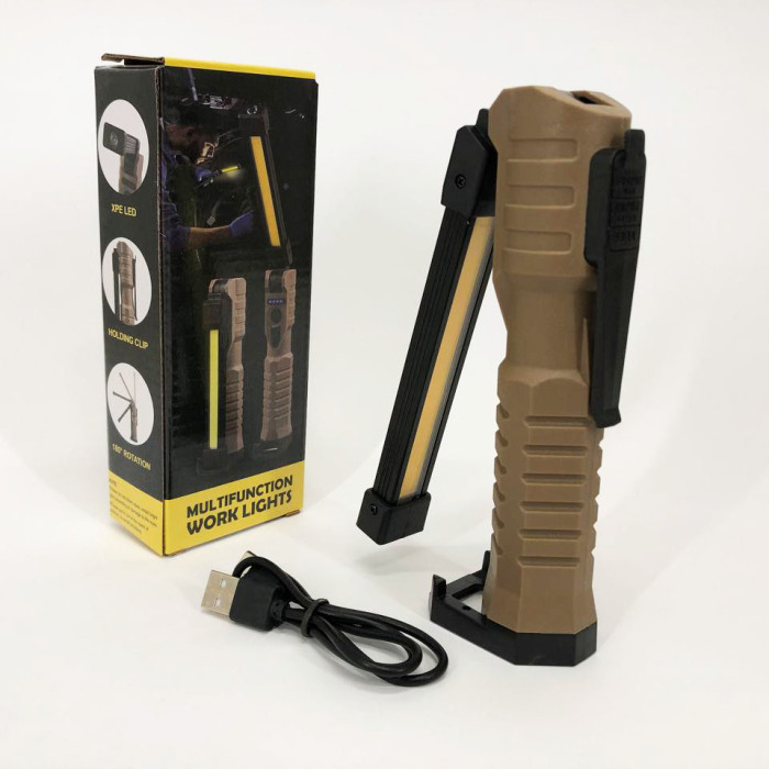 Світлодіодний ліхтар Power Bank кемпінг WL-08 XPE+COB, червоний+білий+жовтий, магніт, гачок