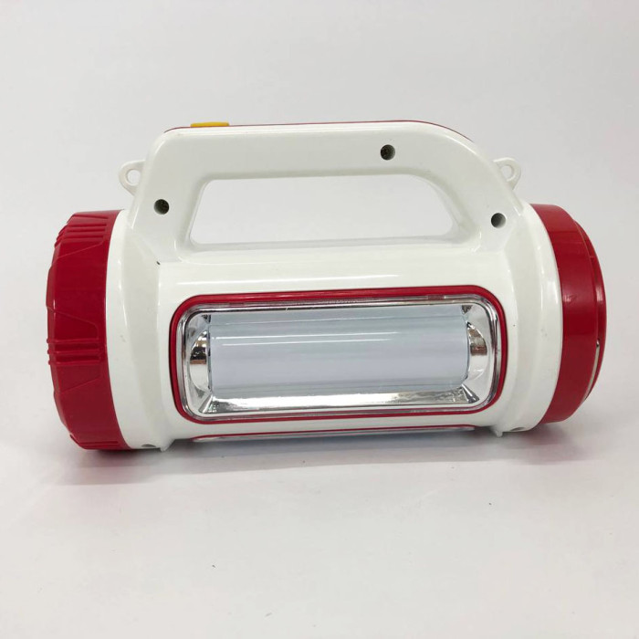 Ліхтар кемпінговий з сонячною панеллю 5158-LED-COB power bank, кемпінговий ліхтар-лампа. Колір: червоний