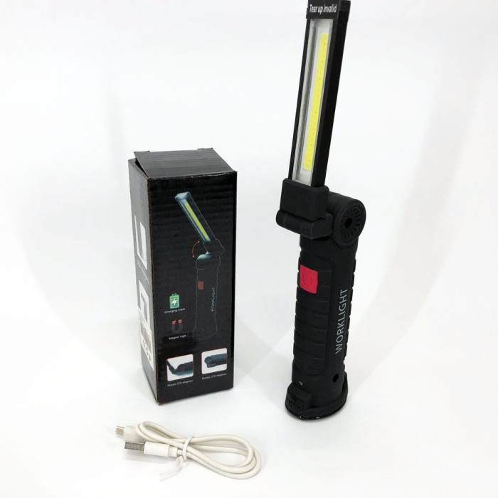 Світлодіодний ліхтар кемпінг W52 SMD + COB, червоний + білий, магніт, гачок, кемпінговий складний ліхтар
