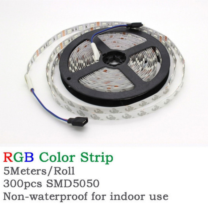 Світлодіодна стрічка SMD 5050 RGB LED 2 м IP65 з пультом та блоком живлення USB, 2м, Стрічка світлодіодна 5050