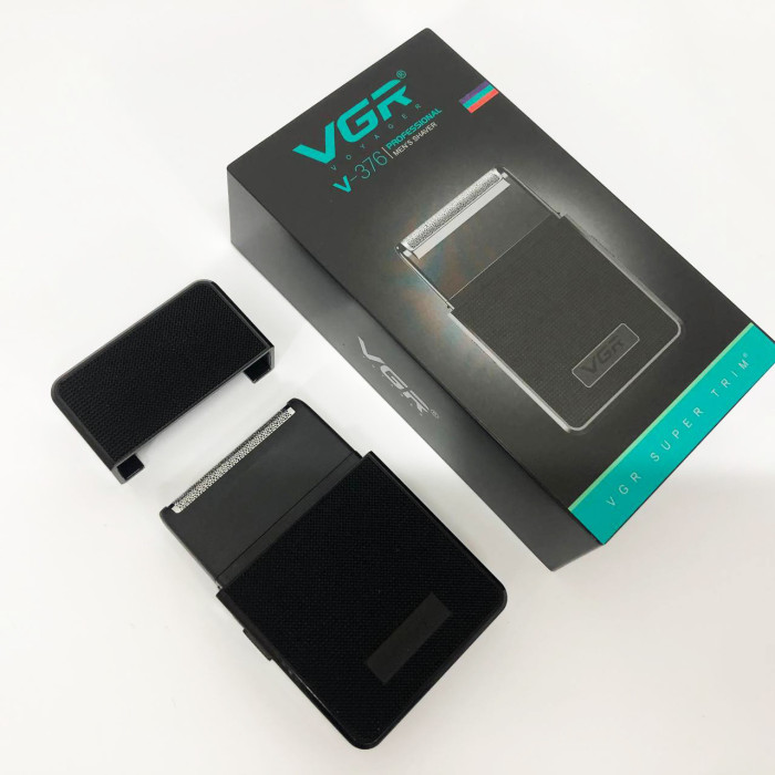 Електробритва VGR V-376 BLACK шейвер, Бюджетна машинка для стрижки бороди, Бездротова електробритва