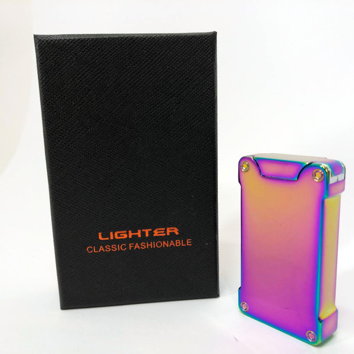 Дугова електроімпульсна запальничка із USB-зарядкою ліхтариком LIGHTER HL-437. Колір: хамелеон