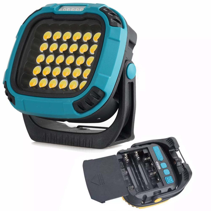 Прожектор ліхтар для кемпінгу W893-1-30COB(White+Yellow)+5SMD(Red) Power bank