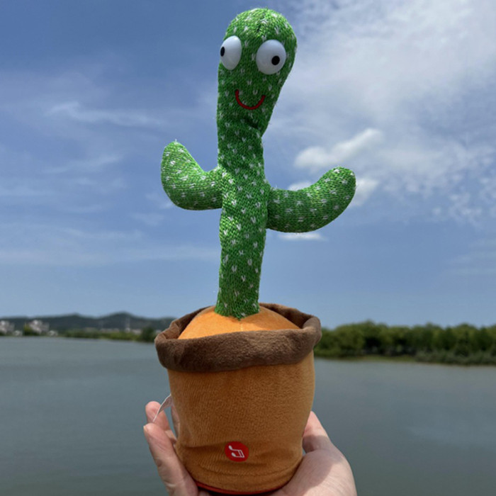 Танцюючий кактус співаючий 120 пісень з підсвічуванням Dancing Cactus TikTok іграшка Повторюшка кактус