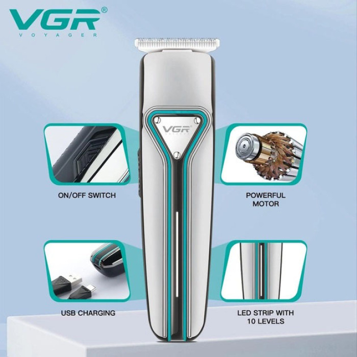 Професійна триммер бездротова для стрижки волосся VGR V-008 Pro, машинка для стрижки голови