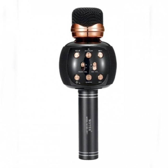 Бездротовий мікрофон караоке блютуз WSTER WS-2911 Bluetooth динамік. Колір: чорний