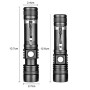 Тактичний ліхтар Bailong BL-518/8518-T6 3 режими роботи zoom з/в microUSB кейс, кишеньковий міні ліхтар