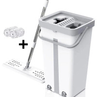 Швабра середня з відром комплект Scratch Cleaning Easy Mop з автоматичним віджиманням та складною ручкою