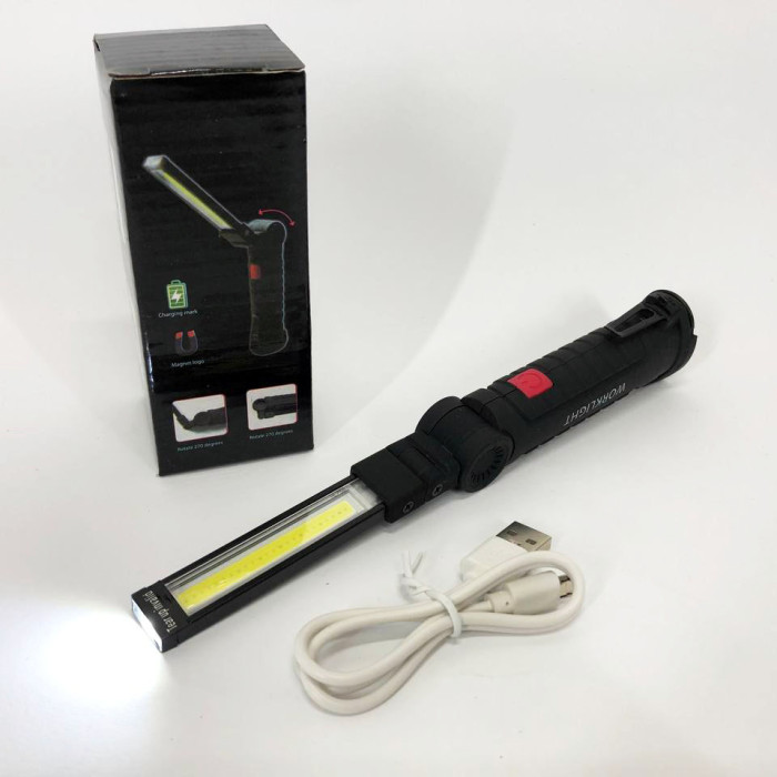 Ліхтар кемпінг W51-SMD+COB, поворот на 180º+180º, магніт, затискач, гак для підвісу, вбудований акумулятор