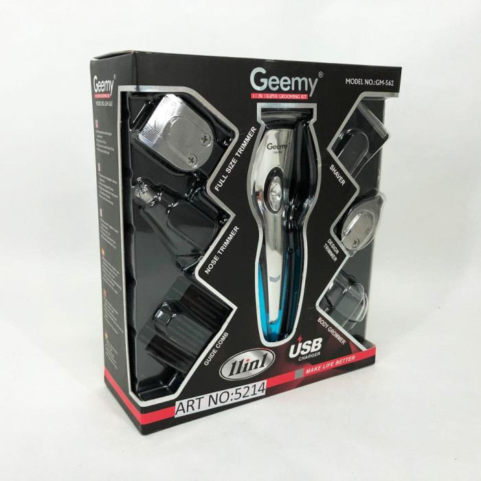 Машинка для стрижки, тример чоловічий GEMEI GM-562, машинка для стрижки голови, з насадками для бороди
