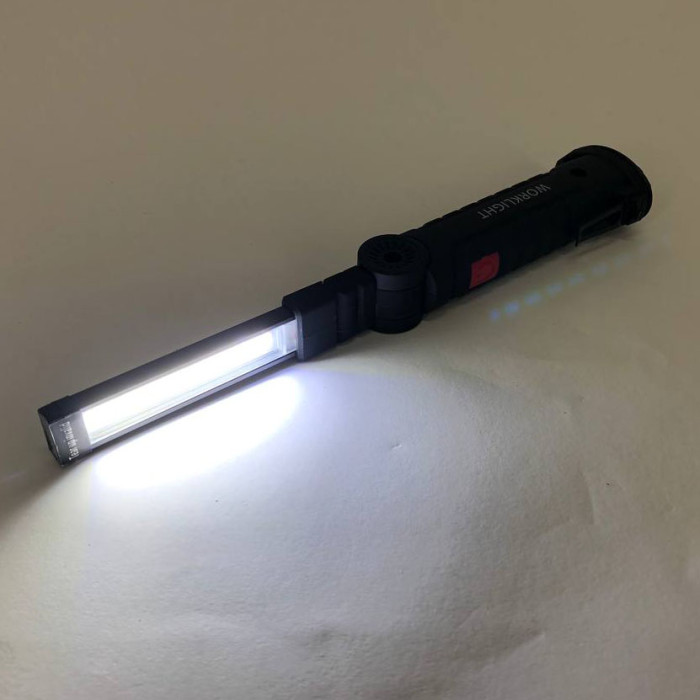Ліхтар кемпінг W51-SMD+COB, поворот на 180º+180º, магніт, затискач, гак для підвісу, вбудований акумулятор