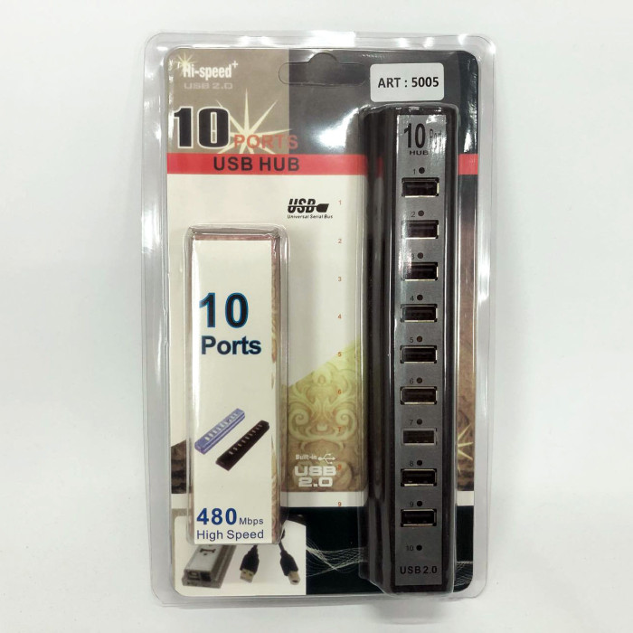 Розгалужувач USB HUB на 10 портів з активною зарядкою 220V, Розгалужувач юсб, Хаб для ноутбука