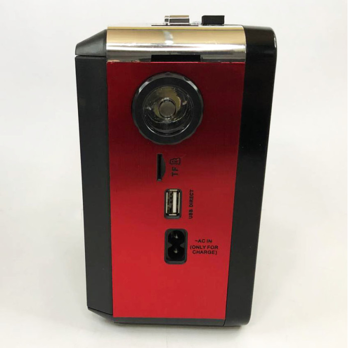 Радіоприймач GOLON RX-9100 USB+SD Радіо з ліхтарем, Ретро радіо, FM передавач. Колір: червоний