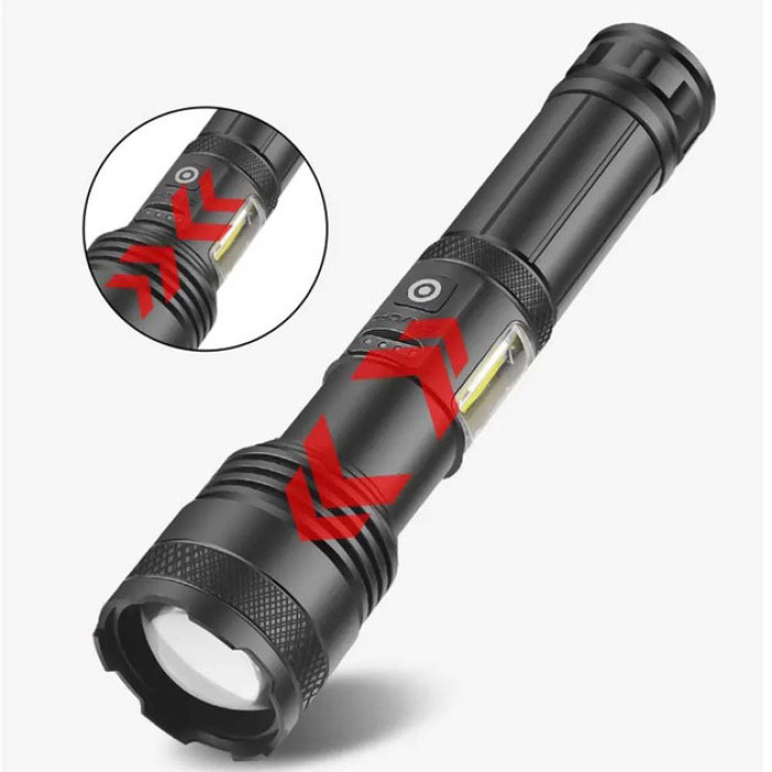 Ліхтарик PLD-P815 White Laser LED PM10-TG+COB, Ліхтарик тактичний акумуляторний ручний