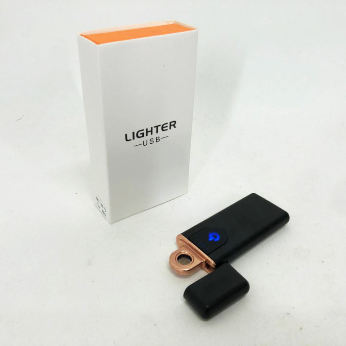 Електрозапальничка USB ZGP ABS, сенсорна електрична запальничка спіральна. Колір чорний