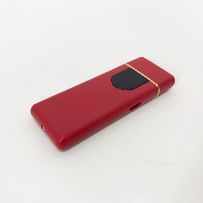 Електрозапальничка USB ZGP ABS, сенсорна електрична запальничка спіральна. Колір: червоний